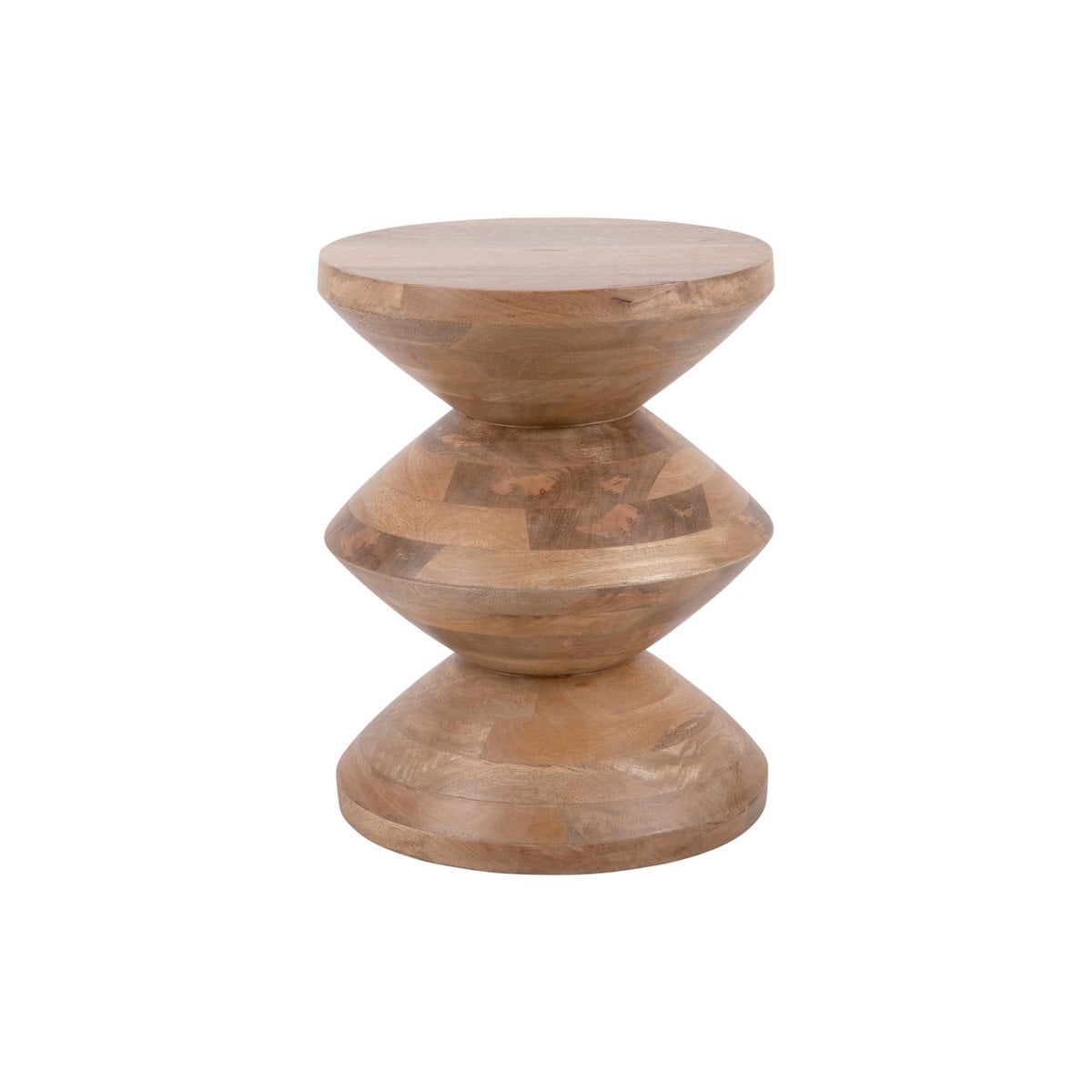Totem de table d'appoint en bois de manguier - vue de face