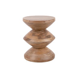 Totem de table d'appoint en bois de manguier - vue de face