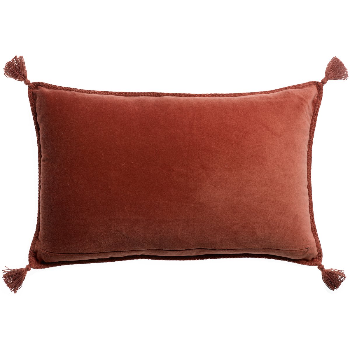 Verso en velours de coton du coussin brodé Dusko Sienne