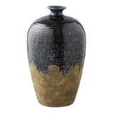Vase en céramique bleu foncé, vue de face