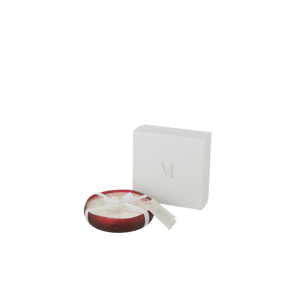 Bougie parfumée J-Line M-Chic allumée, ambiance chaleureuse