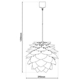 La lampe pendentielle "Foglia" en plastique de couleur naturelle, socket E27, éclairage pour salon, salle à manger ou bureau, 39 cm de diamètre