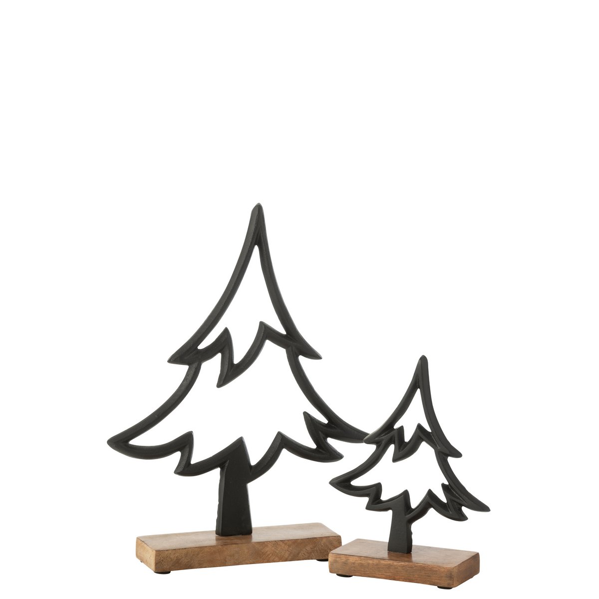 Détail du serre-livres J-Line Denneboom, finition élégante en bois