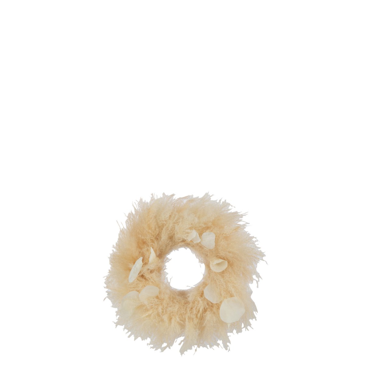 Couronne en jute naturel J-Line, design bohème élégant avec feuilles.