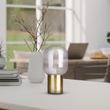 Lumière de table sans fil "Albero" Lumière de table décorative faite de métal et de verre de couleur en laiton avec des LED fermement intégrées, dimmables avec capteur tactile, 25 cm de haut