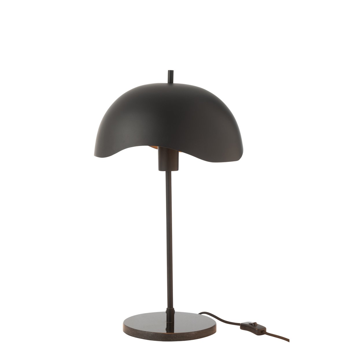 Lampe de table J-Line en métal noir et marbre, vue de face