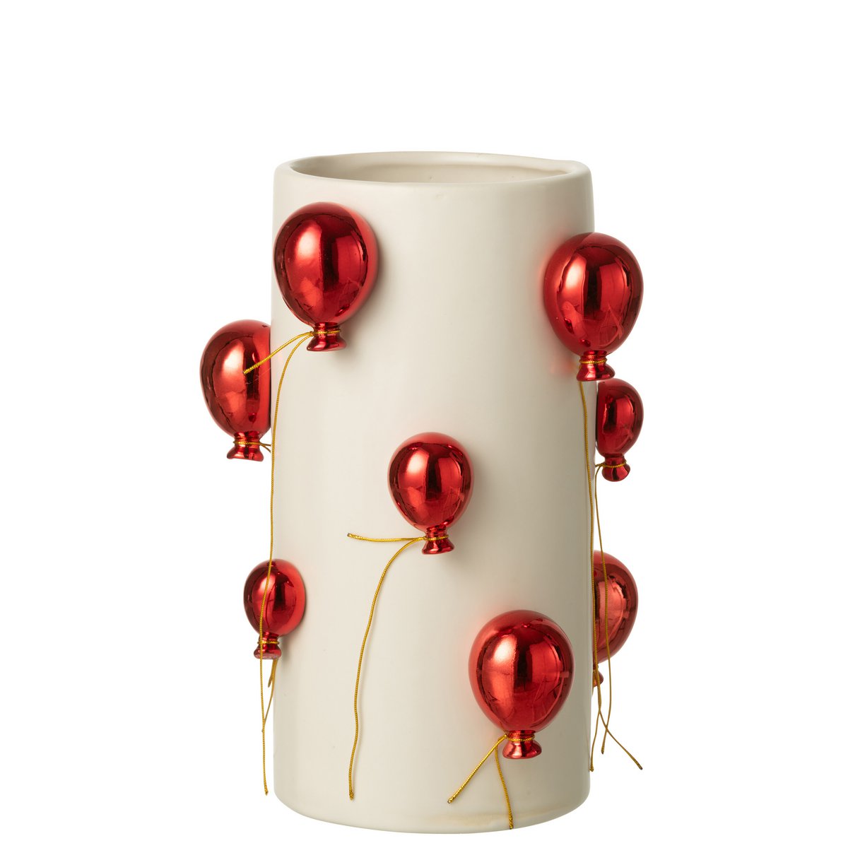 Vase J-Line Balloon décorant un salon moderne avec des fleurs