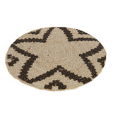 Détail du tissage du set de table J-Line Round Star en jute naturel