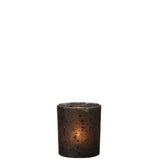 Détail du bougeoir J-Line Stars, verre noir et design contemporain