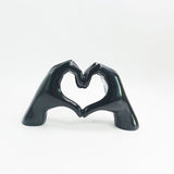Polyresin Hand Heart Black