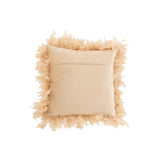Coussin J-Line Plumes en polyester rose et beige avec motifs élégants