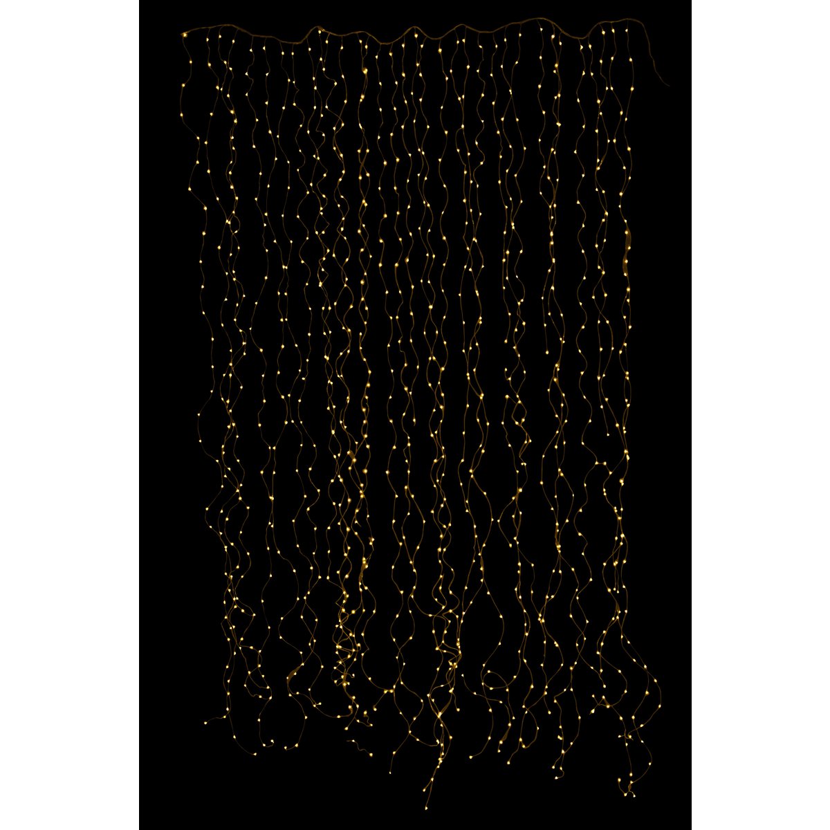 Détail du rideau lumineux 1020 LED montrant la texture argentée