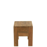 Détail du tabouret J-Line Will en bois de pin marron, angle latéral