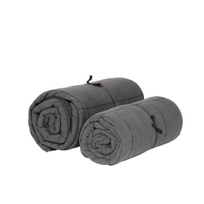 Plaid matelassé en coton gris foncé
