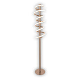 Lampadaire LED moderne métal nickel mat et blanc 140 cm