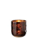Lanterne J-Line Coconut Cylindre marron en verre, vue de face
