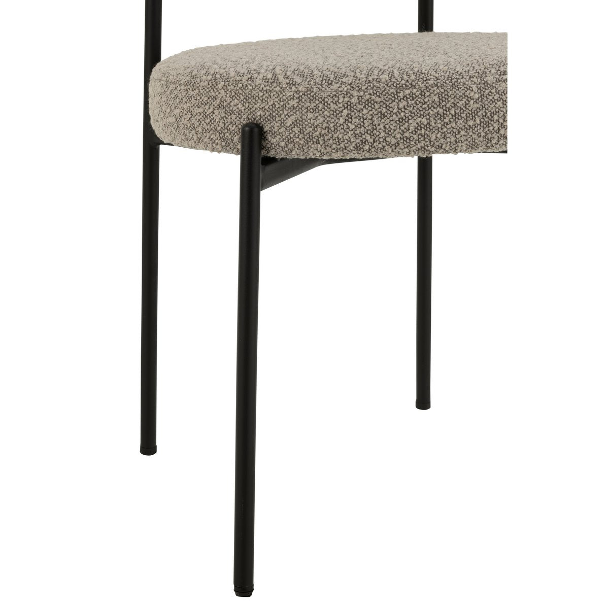 Vue latérale de la Chaise Bouclé J-Line, dimensions et style.