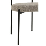 Vue latérale de la Chaise Bouclé J-Line, dimensions et style.