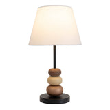 Lampe de table "Elina", env. 50 cm de haut, en métal en noir / brun, lames de texte en blanc, e27