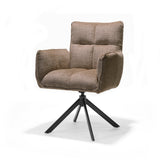 Fauteuil Nova Tissu Cremona %2318 Taupe - Structure rotative 360 noir A360