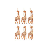 J-Line Pendentif de Noël Girafe - verre - marron - boîte de 6