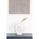 Vase scandinave blanc, profil latéral montrant les courbes