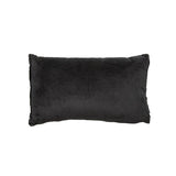 Coussin en velours et lin noir 50x30