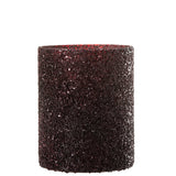 Lanterne J-Line Glitter en verre bordeaux, vue de face