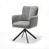 Fauteuil Alex Tissu Cremona %2385 Gris Clair - Structure rotative 360 noir A360