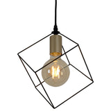 La lampe pendentielle "canto", lampe suspendue en métal noir et or, socket e27, pour salle à manger, salon, couloir ou bureau, 26 x 26 cm