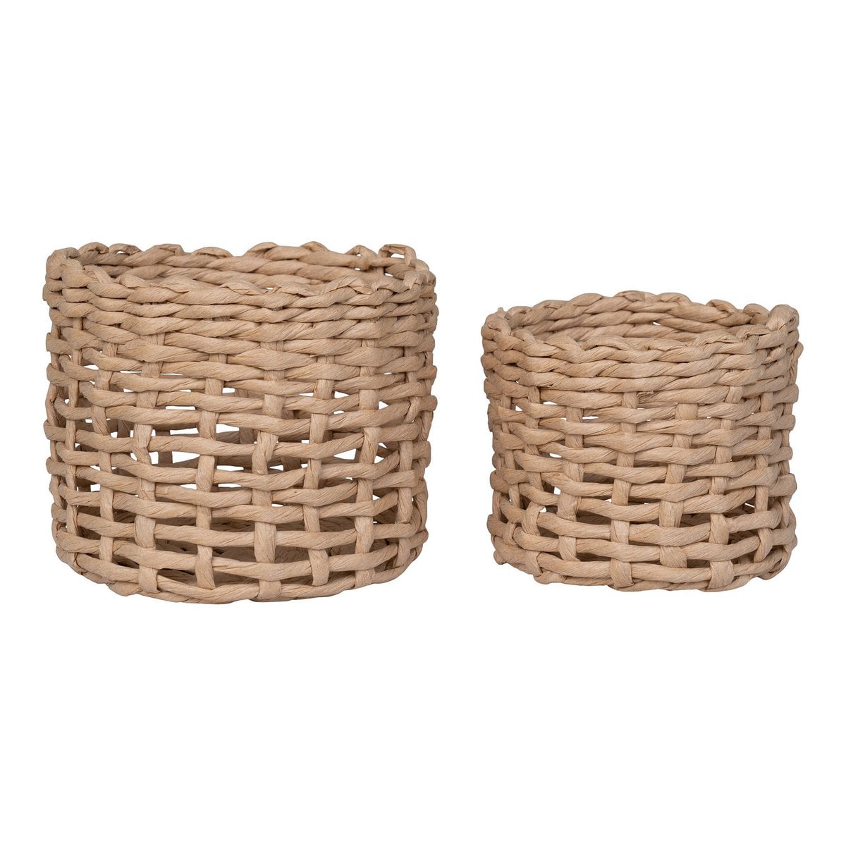 Panier Penela en papier marron clair, lot de 2, vue de face