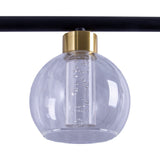 LED GLASS PENDANT LEIL "BRASS" Noir, classique et suspendu en métal noir et verre, avec des LED fermement intégrées, éclairage pour le salon, la salle à manger ou le bureau, 90 cm de long