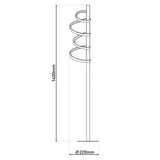 Lampadaire LED moderne métal nickel mat et blanc 140 cm