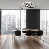 Plafond LED "Radon" en noir, en métal et en plastique, avec des LEDS fermement construites Ø 57 cm