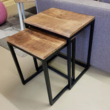 Table d'appoint Ensemble de table en bois 2 pièces table basse de table de salon