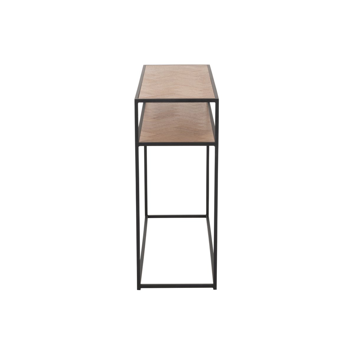Détail du bois naturel de la console Zigzag J-Line