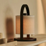 Lampe rechargeable en bois marron foncé River