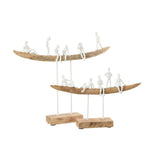 Décoration J-Line Personnes sur Canapé en bois et métal blanc, vue de face