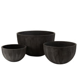 Pot de fleurs J-Line en céramique noire, design moderne, diamètre 60 cm