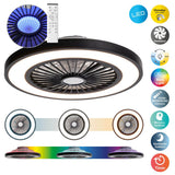 Loucles de plafond LED + ventilateur "Arioso" Ø 54 cm, en métal et en plastique, avec de nombreuses fonctions
