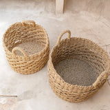 Grand panier à linge panier de rangement rond panier décoratif tissé en fibres naturelles MASILA (2 tailles)