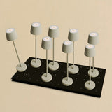 Lot de 8 lampes de table rechargeables grises avec station de recharge