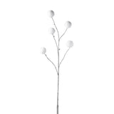 Branche décorative J-Line à pompons - plastique - blanc - grande