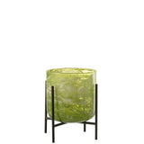 Lanterne J-Line en marbre vert sur une table, décor chic
