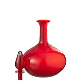 Vase J-Line en verre rouge, design moderne et élégant
