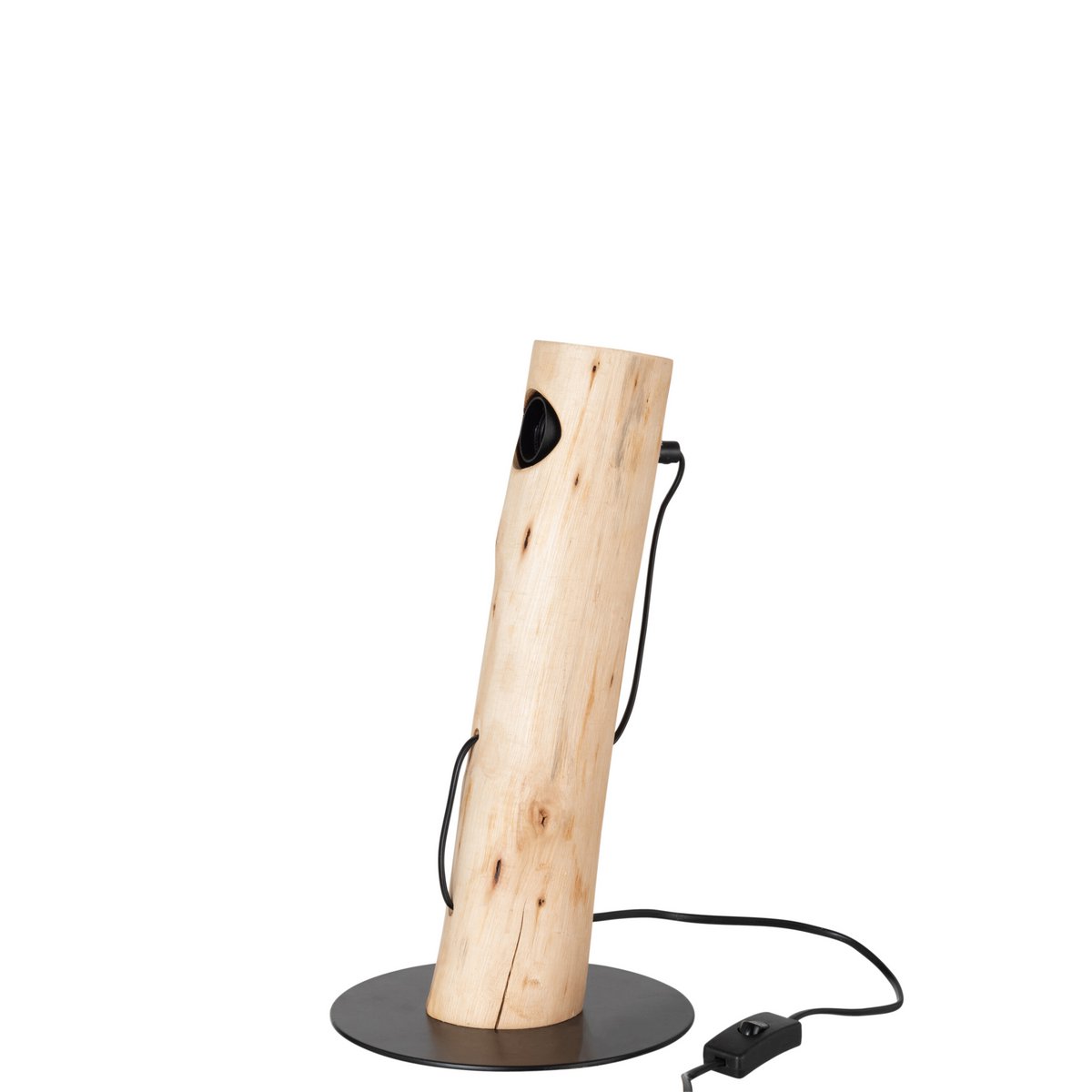 Lampe de table J-Line Silas Berangan en bois naturel, vue de face