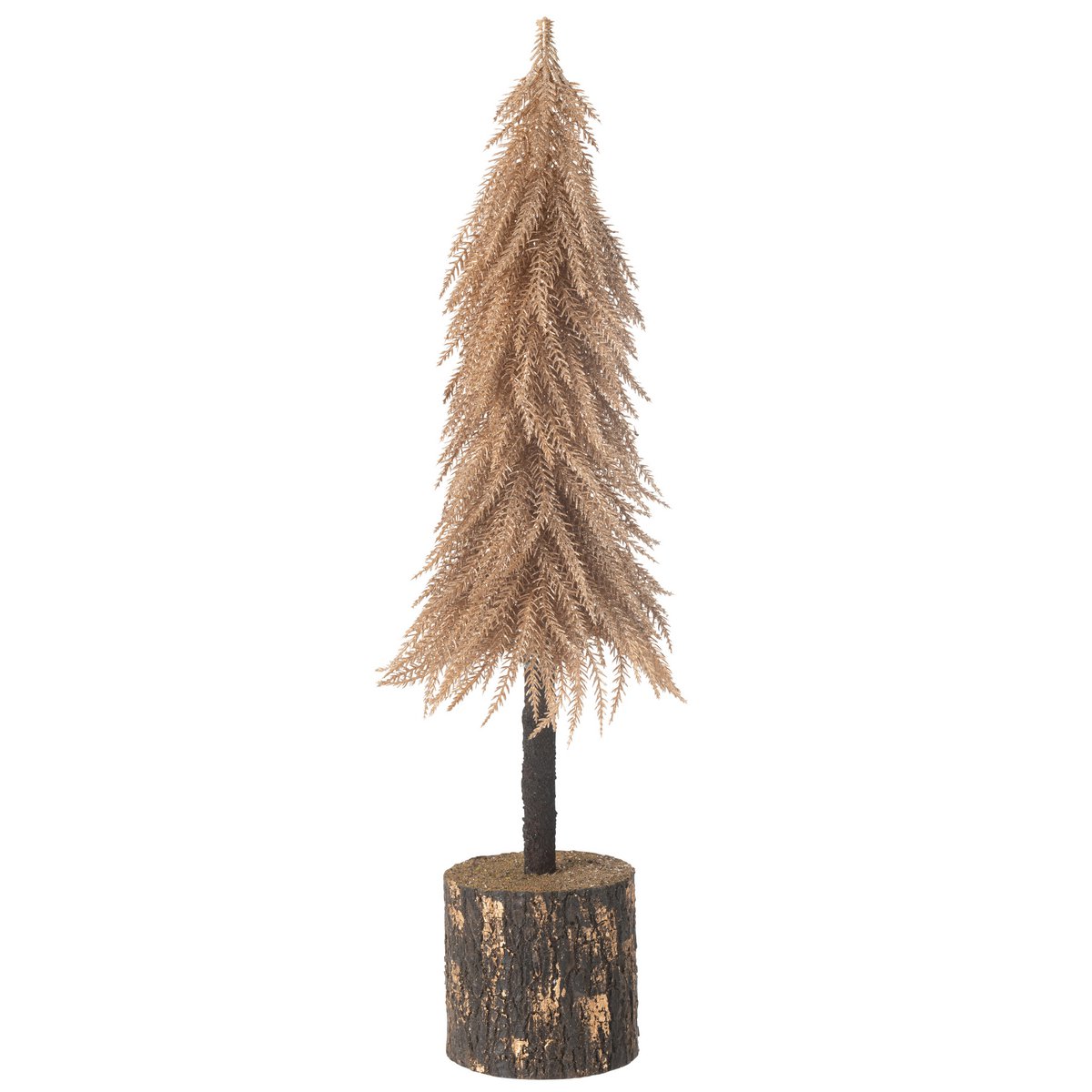 Sapin de Noël J-Line en cuivre - vue avant avec décorations