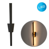 Lampe murale LED "Trevor" noir, lampe murale métal et plastique en noir, avec des LED fermement construites, éclairage mural à l'intérieur 62 x 10 x 4,5 cm