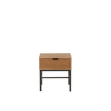 Table d'appoint J-Line en bois naturel et métal, vue de face