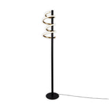 LED lampe debout "Belleza", lampadaire en métal moderne et le plastique en noir, or et blanc, avec des LED fermement intégrées, 140 haut, éclairage pour le salon, la salle à manger, la chambre ou le bureau.